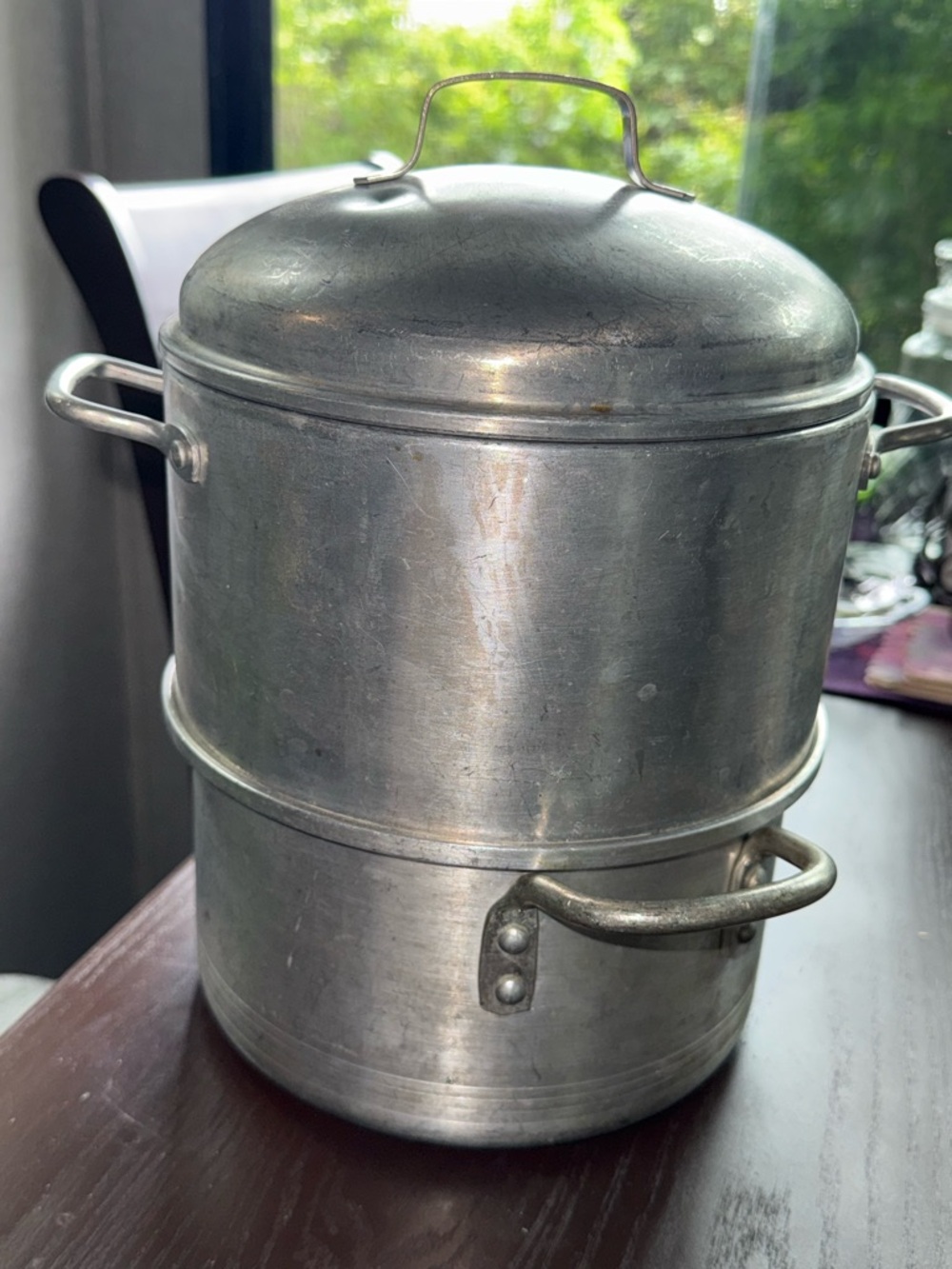 Vtg Leyse Product Aluminum 3 Piece Steamer 2 Quart Kitchen Campfire